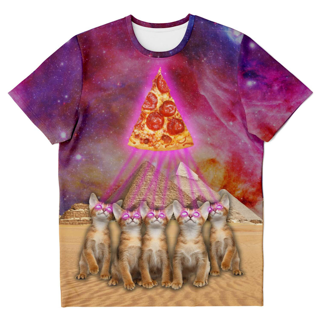 The Great Pyramid of Pizza T-Shirt-Subliminator-XS-| All-Over-Print Everywhere - Designed to Make You Smile