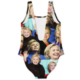 Hillary Clinton Face One-Piece Swimsuit-Subliminator-| All-Over-Print Everywhere - Designed to Make You Smile