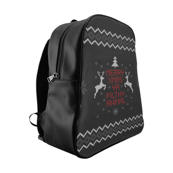 Merry Xmas Ya Filthy Animal Backpack-Printify-Large-| All-Over-Print Everywhere - Designed to Make You Smile