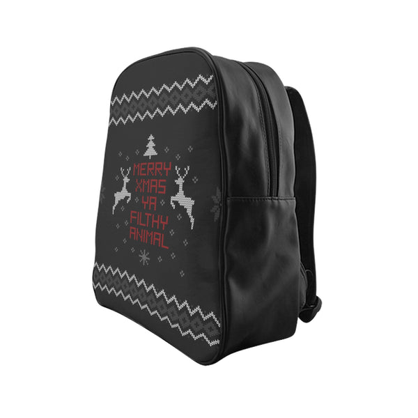 Merry Xmas Ya Filthy Animal Backpack-Printify-Large-| All-Over-Print Everywhere - Designed to Make You Smile