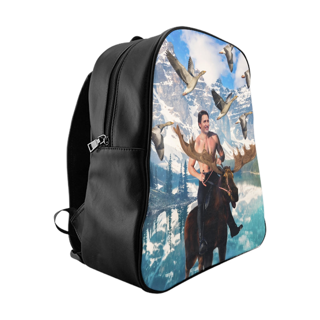 Moosin Trudeau Backpack-Printify-Large-| All-Over-Print Everywhere - Designed to Make You Smile