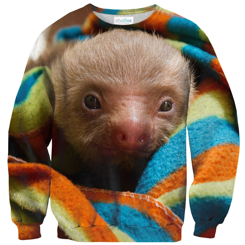 Baby Sloth Sweater-Shelfies-| All-Over-Print Everywhere - Designed to Make You Smile