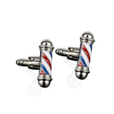 Barbershop Cufflinks-Shelfies-Silver-| All-Over-Print Everywhere - Designed to Make You Smile