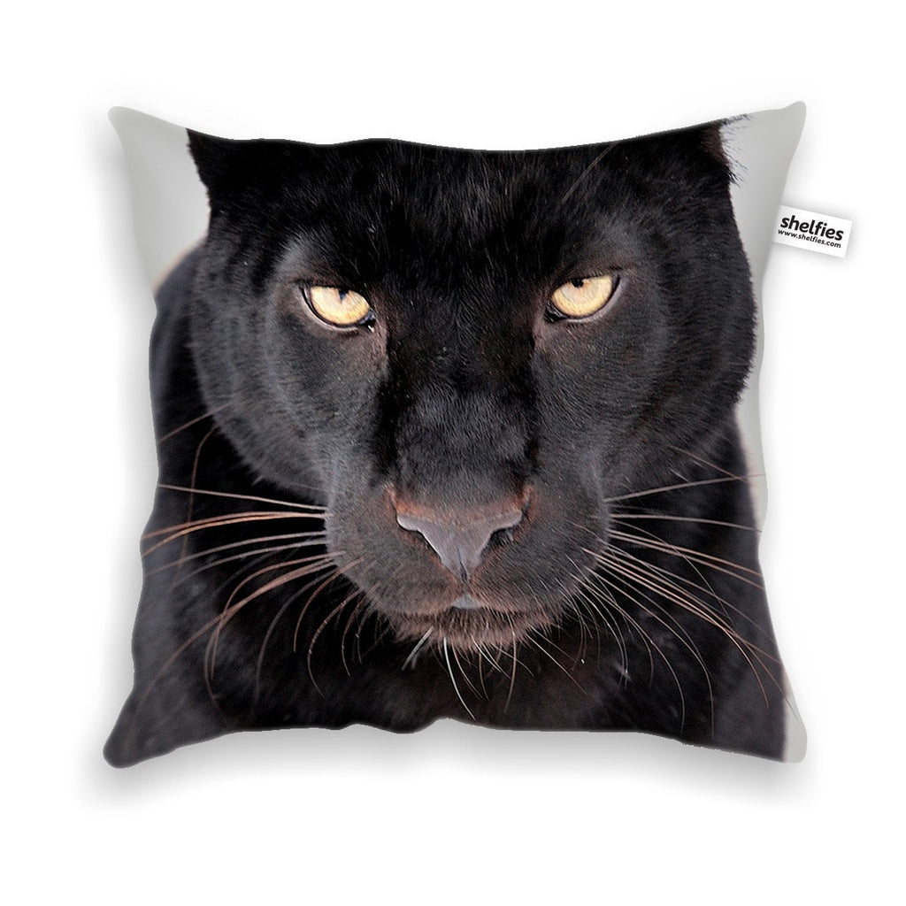 Black Leopard Face Throw Pillow Case-Shelfies-| All-Over-Print Everywhere - Designed to Make You Smile