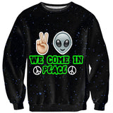 Come In Peace Sweater-Shelfies-| All-Over-Print Everywhere - Designed to Make You Smile