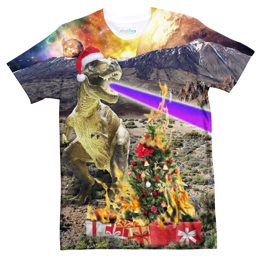 Christmas Dino T-Shirt-Subliminator-| All-Over-Print Everywhere - Designed to Make You Smile