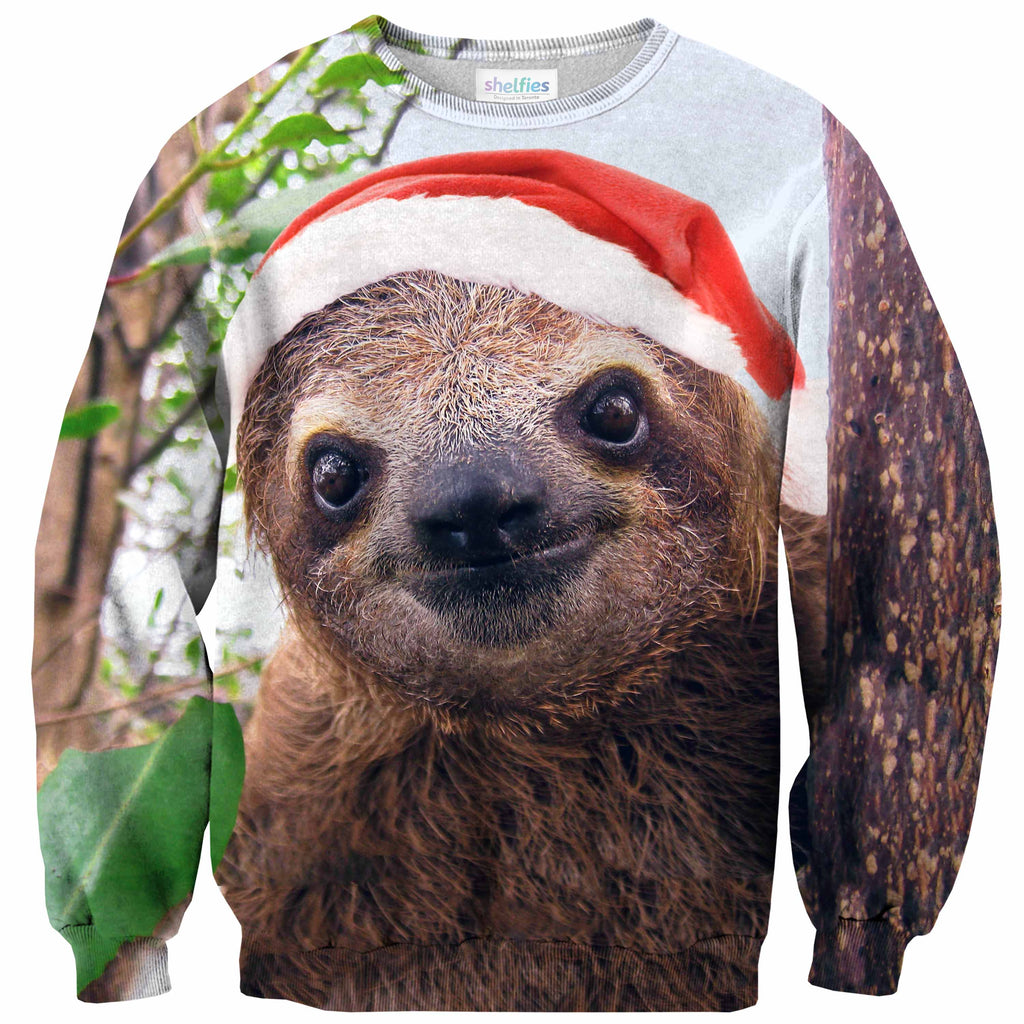 Christmas Sloth Face Sweater-Subliminator-| All-Over-Print Everywhere - Designed to Make You Smile