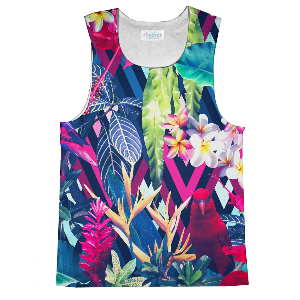 Floral Bird Tank Top-kite.ly-| All-Over-Print Everywhere - Designed to Make You Smile