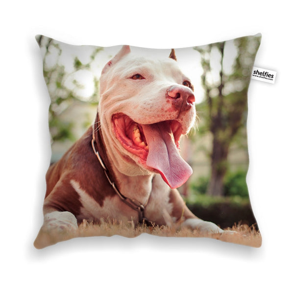 Happy Pitbull Throw Pillow Case-Shelfies-| All-Over-Print Everywhere - Designed to Make You Smile