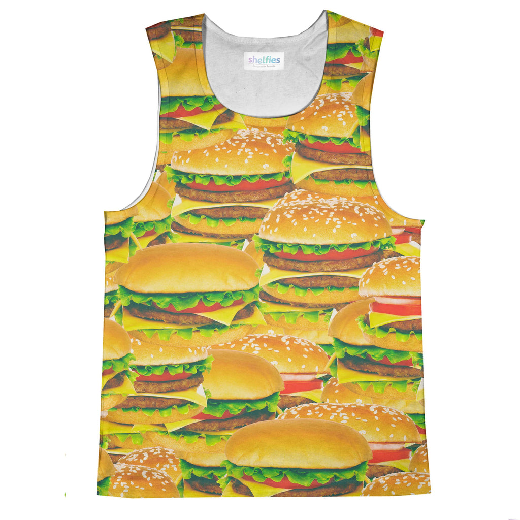 Hamburger Invasion Tank Top-kite.ly-| All-Over-Print Everywhere - Designed to Make You Smile