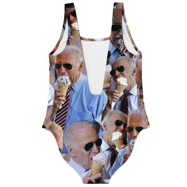 Joe Biden Ice Cream One-Piece Swimsuit-Subliminator-| All-Over-Print Everywhere - Designed to Make You Smile