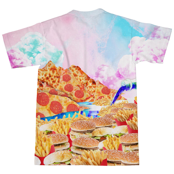 Junkfood Paradise Sloth T-Shirt-Subliminator-| All-Over-Print Everywhere - Designed to Make You Smile