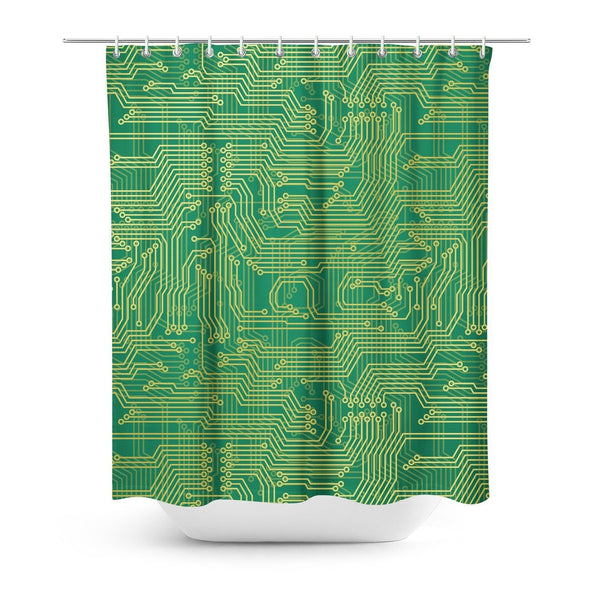 Microchip Shower Curtain-Gooten-One Size-| All-Over-Print Everywhere - Designed to Make You Smile