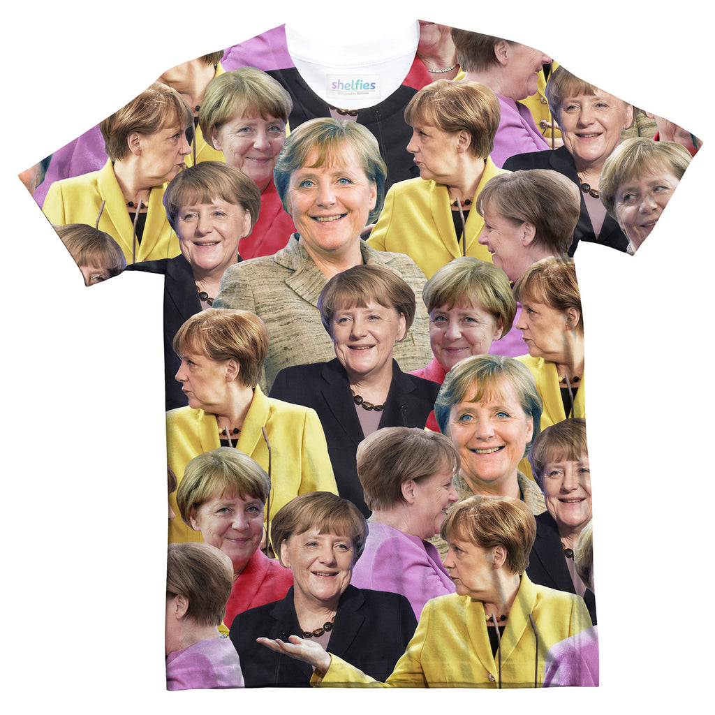 Angela Merkel Face T-Shirt-Subliminator-| All-Over-Print Everywhere - Designed to Make You Smile