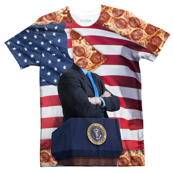 Pizza for President T-Shirt-Subliminator-| All-Over-Print Everywhere - Designed to Make You Smile
