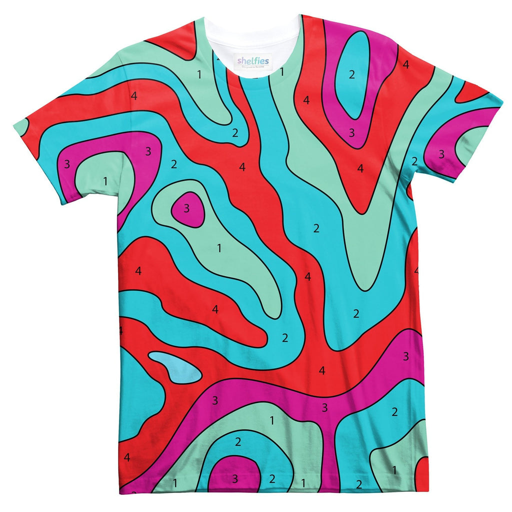 Paint By Numbers Abstract T-Shirt-Shelfies-| All-Over-Print Everywhere - Designed to Make You Smile