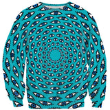 Psychedelic Eyes Sweater-Subliminator-| All-Over-Print Everywhere - Designed to Make You Smile