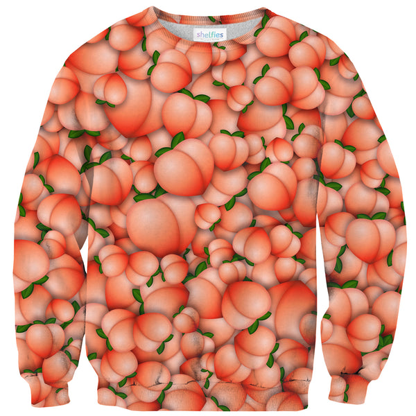 Peach Emoji Sweater-Subliminator-| All-Over-Print Everywhere - Designed to Make You Smile