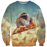 Sloth Pizza Sweater-Subliminator-| All-Over-Print Everywhere - Designed to Make You Smile