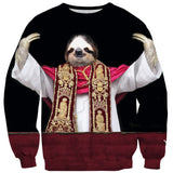 Sloth Pope Sweater-Subliminator-| All-Over-Print Everywhere - Designed to Make You Smile
