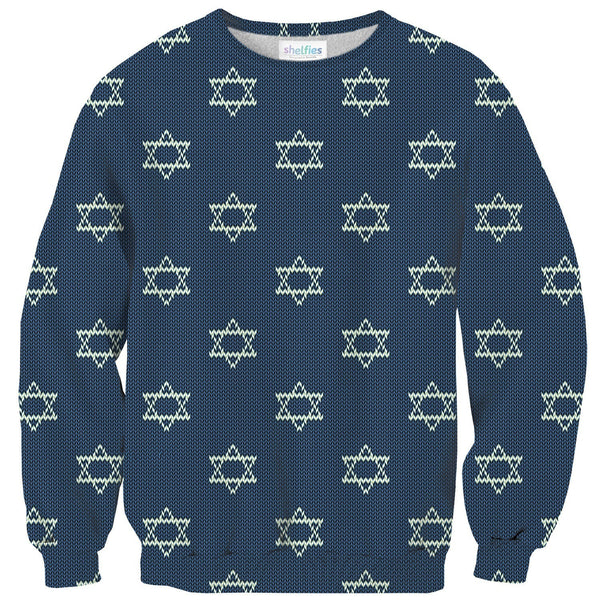Star of David Sweater-Shelfies-| All-Over-Print Everywhere - Designed to Make You Smile