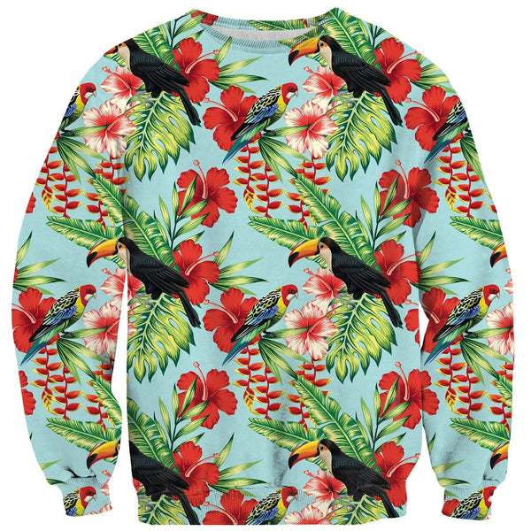 Tropical Bird Sweater-Subliminator-| All-Over-Print Everywhere - Designed to Make You Smile