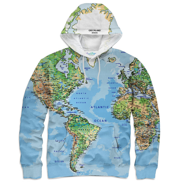 World Map Hoodie-Subliminator-| All-Over-Print Everywhere - Designed to Make You Smile