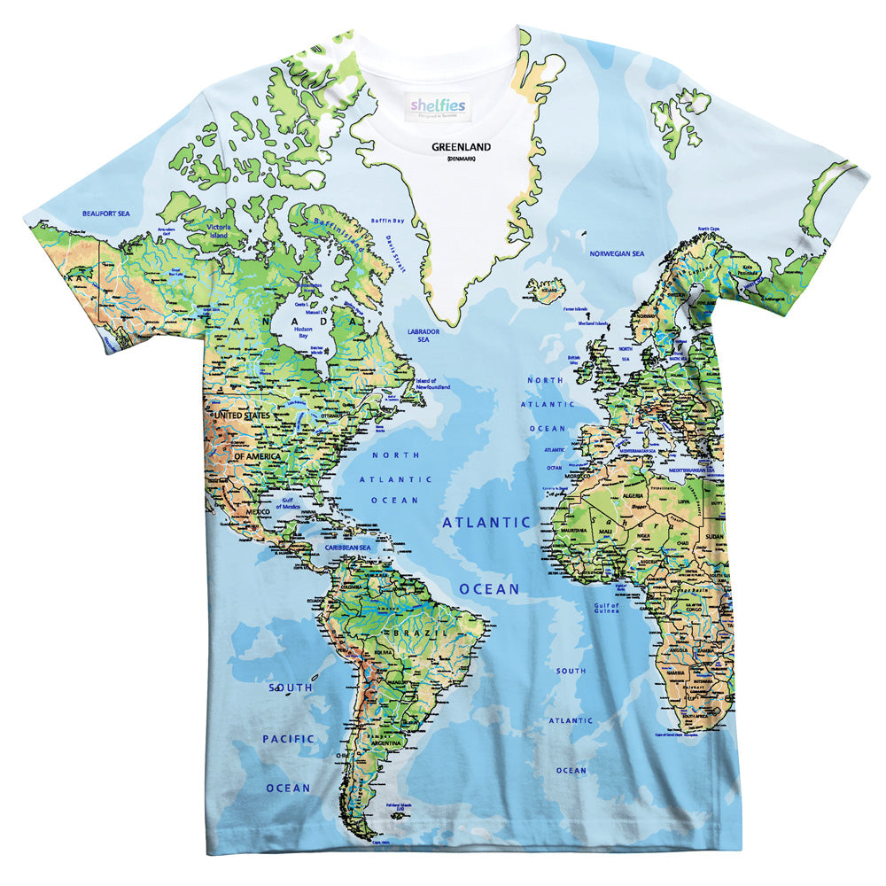 World Map T-Shirt-Subliminator-| All-Over-Print Everywhere - Designed to Make You Smile