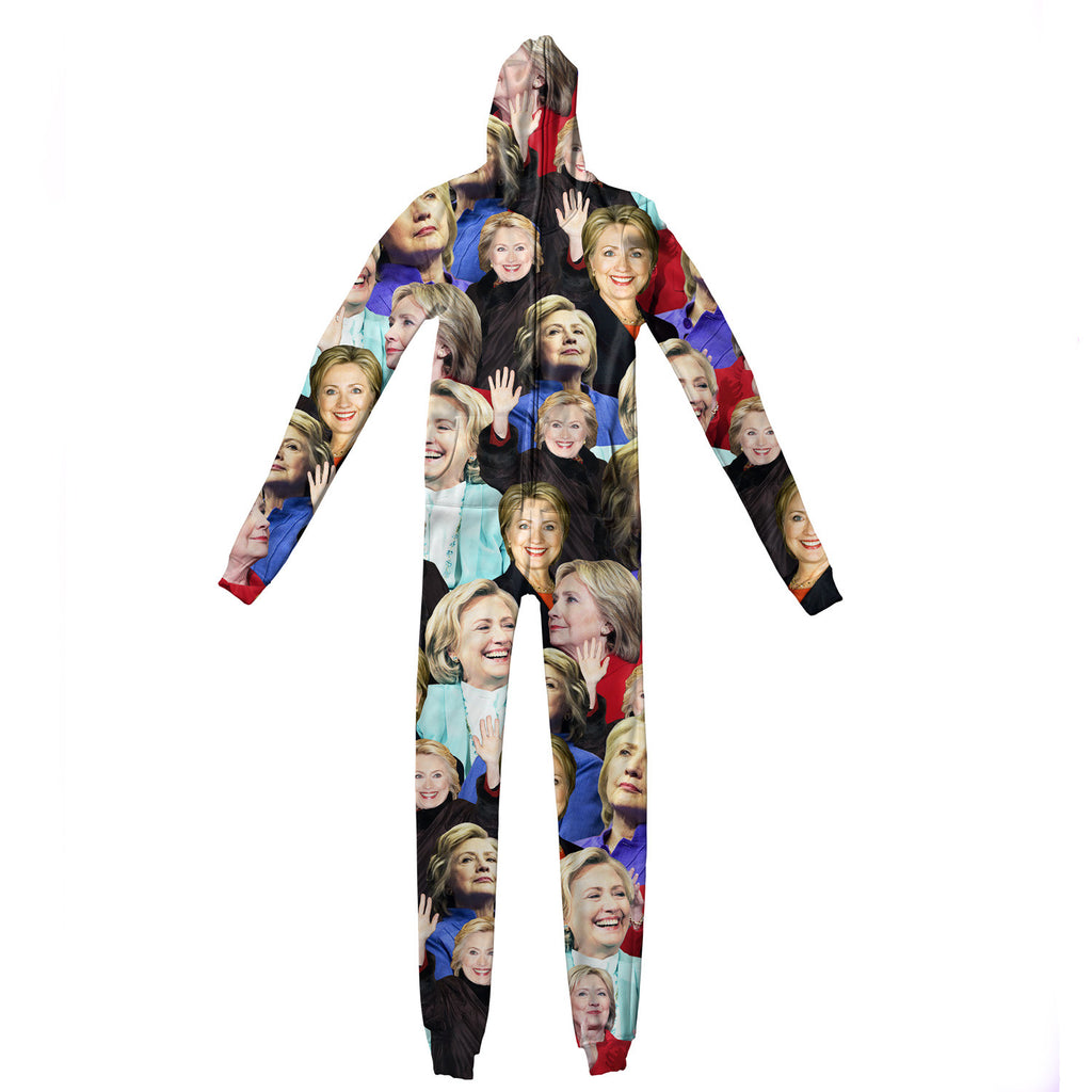 Hillary Clinton Face Adult Jumpsuit-Shelfies-| All-Over-Print Everywhere - Designed to Make You Smile