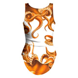 Amber Octopus One-Piece Swimsuit-teelaunch-| All-Over-Print Everywhere - Designed to Make You Smile