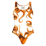 Amber Octopus One-Piece Swimsuit-teelaunch-XS-| All-Over-Print Everywhere - Designed to Make You Smile