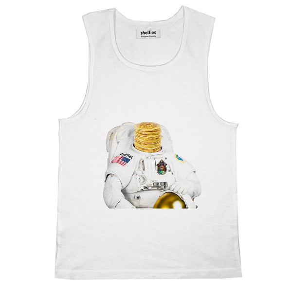 Astronaut Pancakes Basic Tank Top-Printify-White-S-| All-Over-Print Everywhere - Designed to Make You Smile