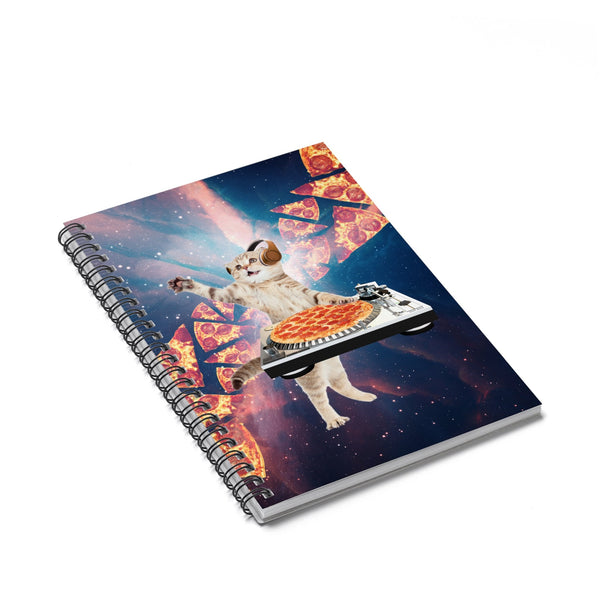 DJ Pizza Cat Spiral Notebook-Printify-Spiral Notebook-| All-Over-Print Everywhere - Designed to Make You Smile