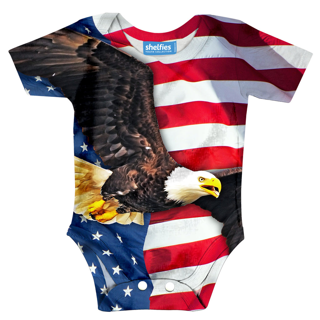American Flag Baby Onesie-Shelfies-| All-Over-Print Everywhere - Designed to Make You Smile