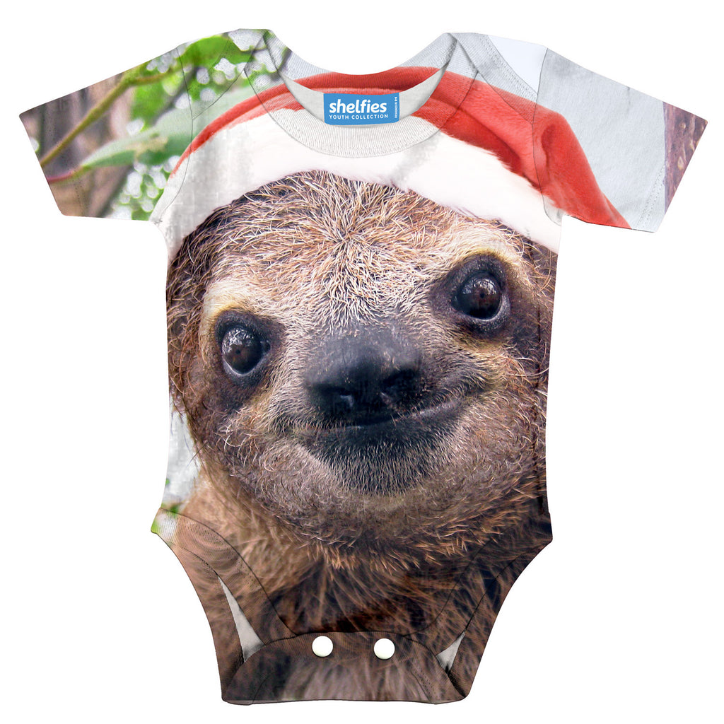 Christmas Sloth Baby Onesie-Shelfies-| All-Over-Print Everywhere - Designed to Make You Smile