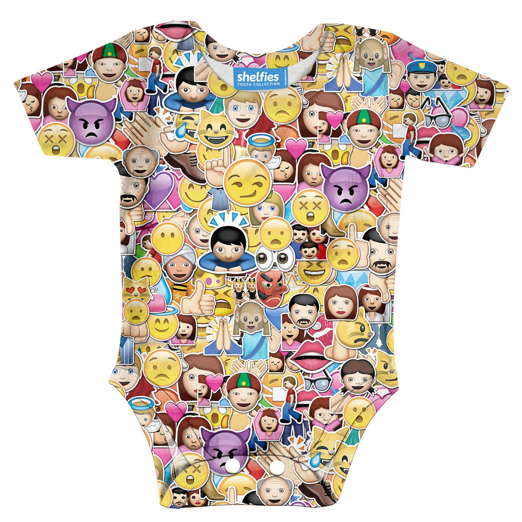 Emoji Invasion Baby Onesie-Shelfies-| All-Over-Print Everywhere - Designed to Make You Smile