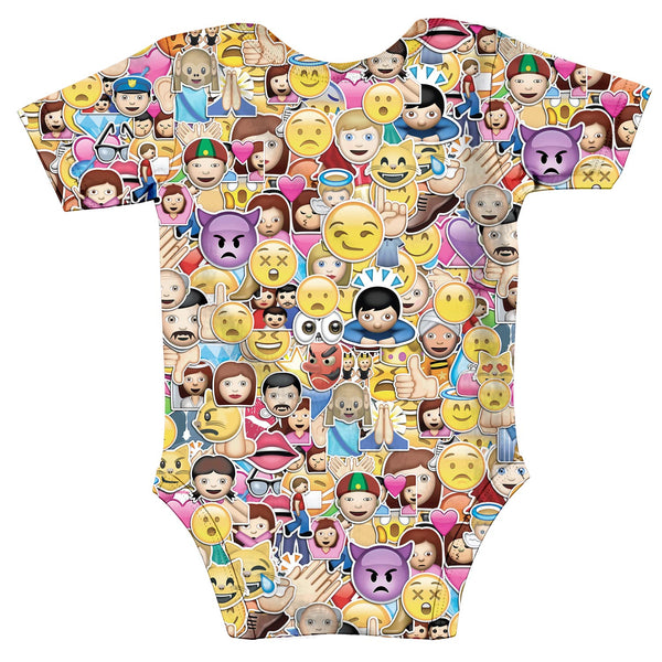 Emoji Invasion Baby Onesie-Shelfies-| All-Over-Print Everywhere - Designed to Make You Smile