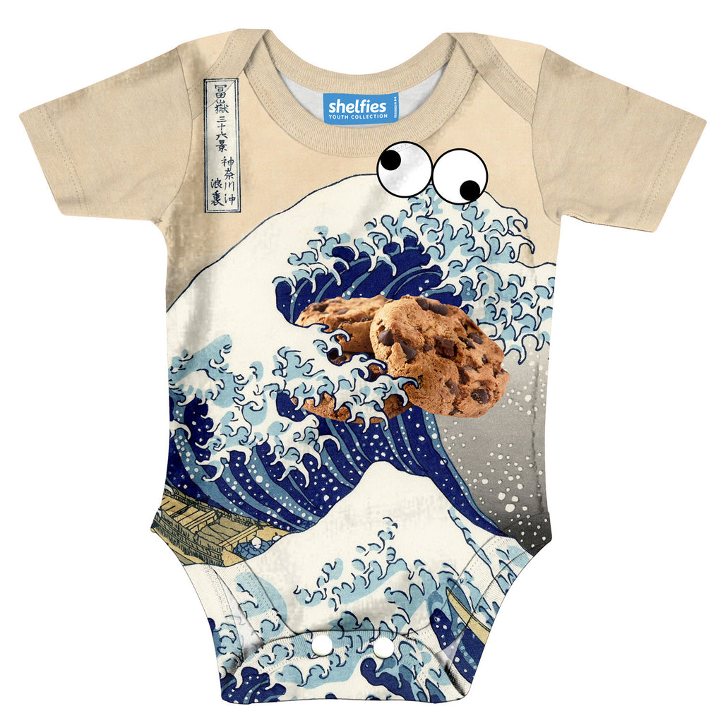 Great Wave of Cookie Monster Baby Onesie-Shelfies-| All-Over-Print Everywhere - Designed to Make You Smile