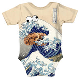 Great Wave of Cookie Monster Baby Onesie-Shelfies-| All-Over-Print Everywhere - Designed to Make You Smile