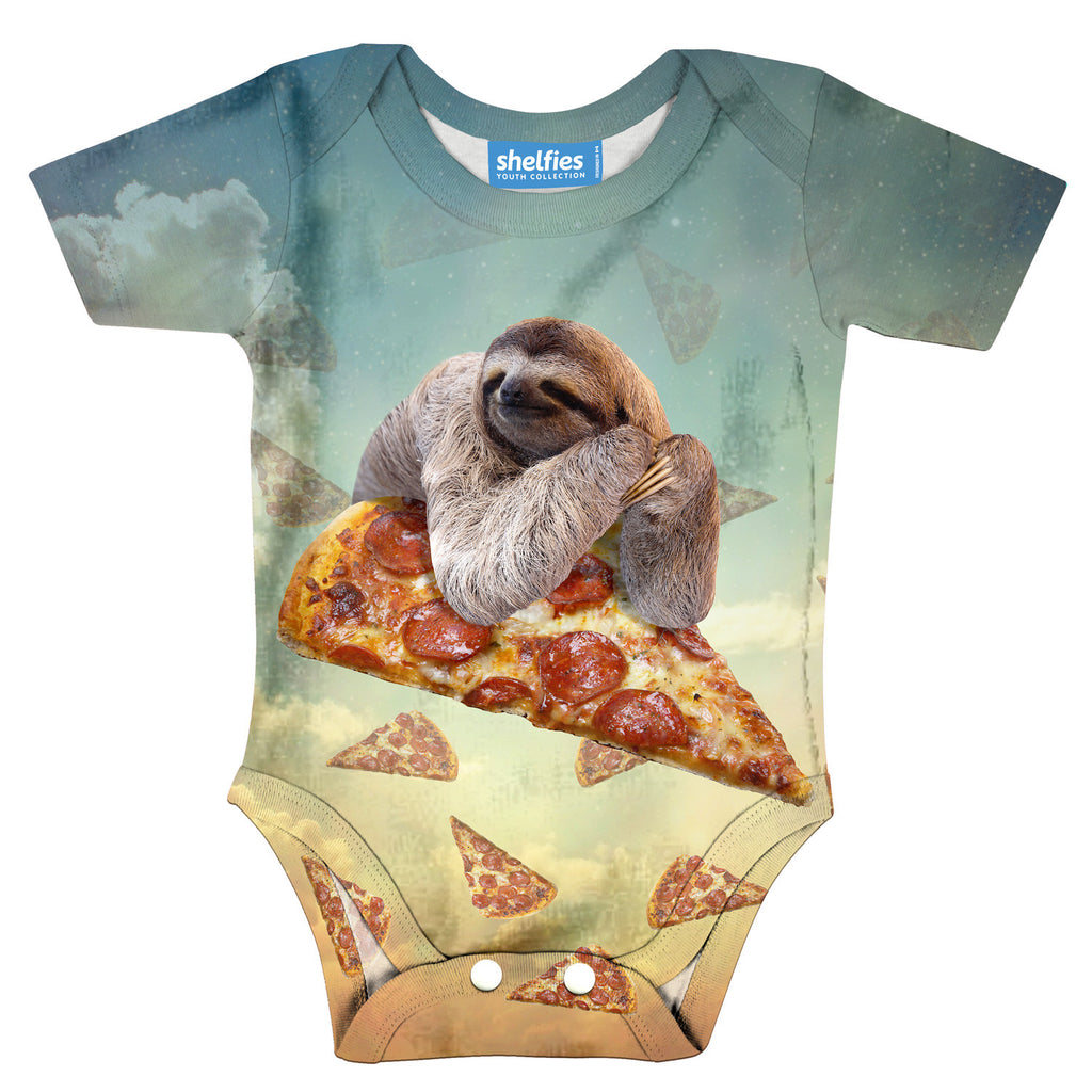 Sloth Pizza Baby Onesie-Shelfies-| All-Over-Print Everywhere - Designed to Make You Smile
