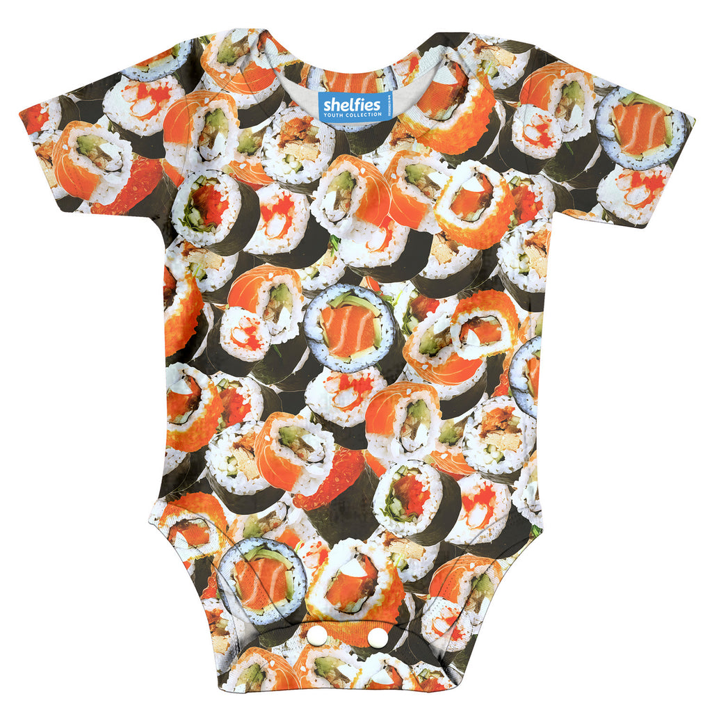 Sushi Invasion Baby Onesie-Shelfies-| All-Over-Print Everywhere - Designed to Make You Smile