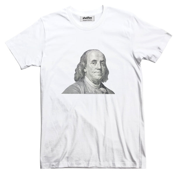 Benjamin Franklin Basic T-Shirt-Printify-White-S-| All-Over-Print Everywhere - Designed to Make You Smile