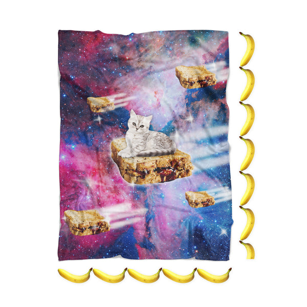 PB&J Galaxy Cat Blanket-Gooten-| All-Over-Print Everywhere - Designed to Make You Smile
