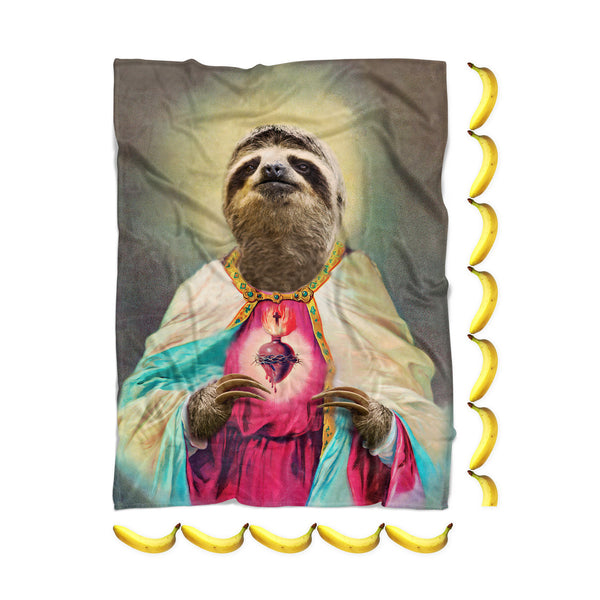 Sloth Jesus Blanket-Gooten-| All-Over-Print Everywhere - Designed to Make You Smile