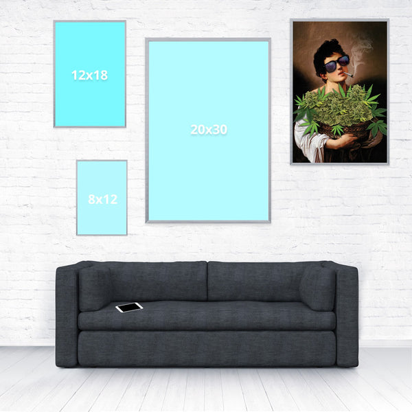 Boy With Basket of Weed Poster-Shelfies-16 x 24-| All-Over-Print Everywhere - Designed to Make You Smile