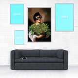 Boy With Basket of Weed Poster-Shelfies-20 x 30-| All-Over-Print Everywhere - Designed to Make You Smile