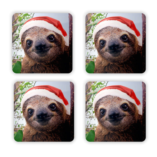 Christmas Sloth Coaster Set-Gooten-4-Pack-| All-Over-Print Everywhere - Designed to Make You Smile
