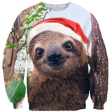 Christmas Sloth Face Sweater-Subliminator-| All-Over-Print Everywhere - Designed to Make You Smile