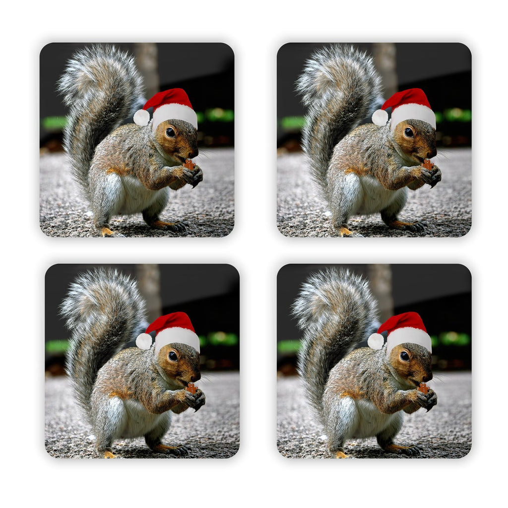 Christmas Squirrel Coaster Set-Gooten-4-Pack-| All-Over-Print Everywhere - Designed to Make You Smile