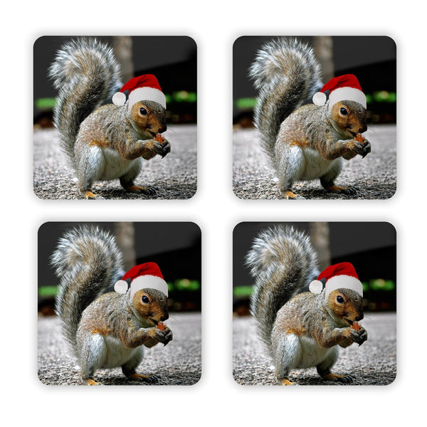 Christmas Squirrel Coaster Set-Gooten-4-Pack-| All-Over-Print Everywhere - Designed to Make You Smile